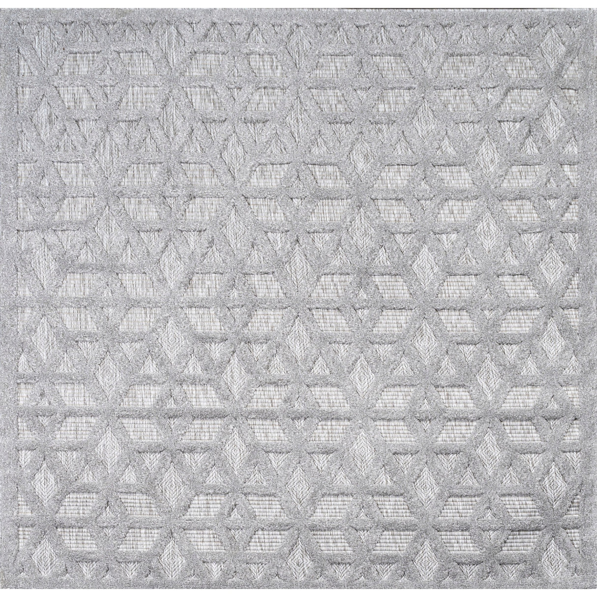 Talaia Neutral Geometric Square Indoor/Outdoor Area Rug