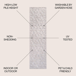 Talaia Neutral Geometric Indoor/Outdoor Runner Rug
