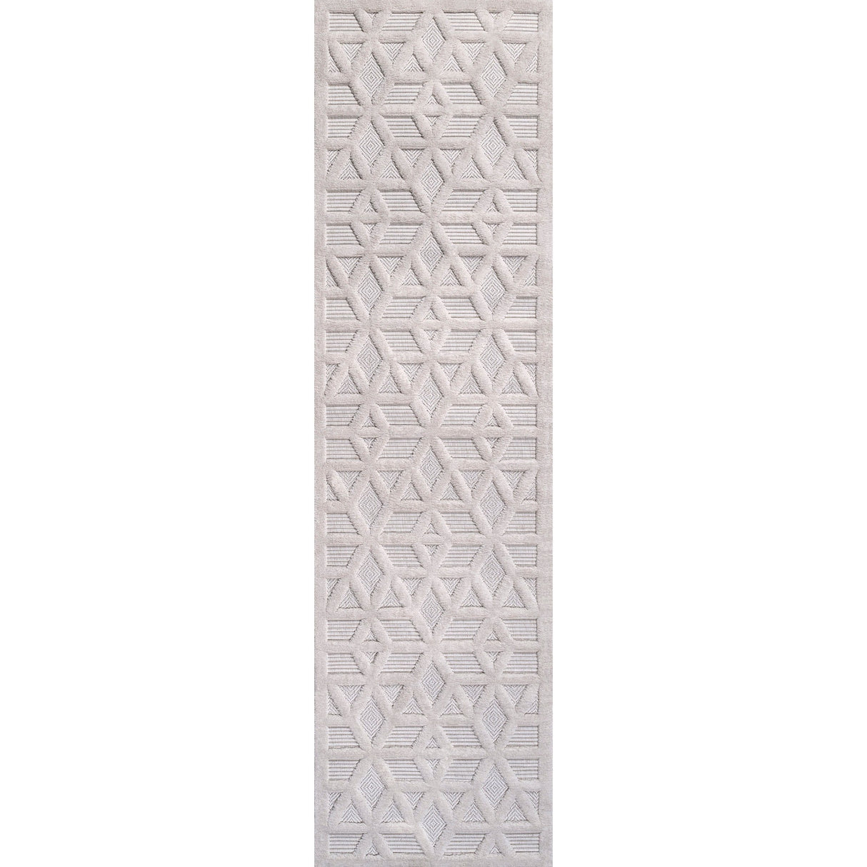 Talaia Neutral Geometric Indoor/Outdoor Runner Rug