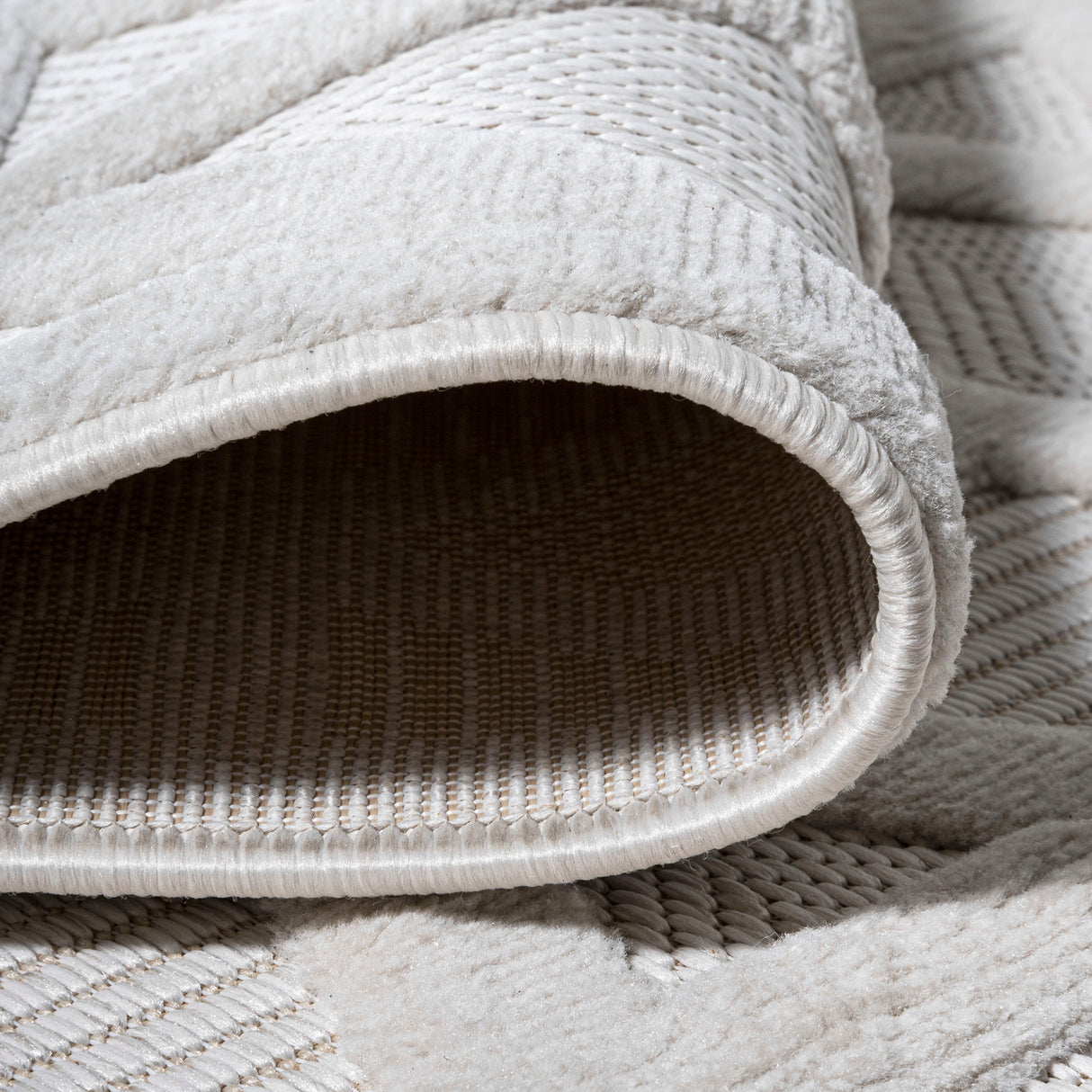 Talaia Neutral Geometric Square Indoor/Outdoor Area Rug