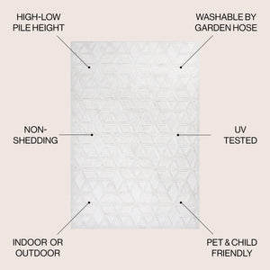 Talaia Neutral Geometric Indoor/Outdoor Area Rug