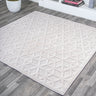 Talaia Neutral Geometric Square Indoor/Outdoor Area Rug