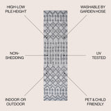Peralta Moroccan Diamond Indoor/Outdoor Runner Rug