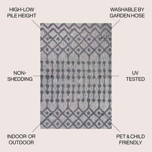 Peralta Moroccan Diamond Indoor/Outdoor Area Rug
