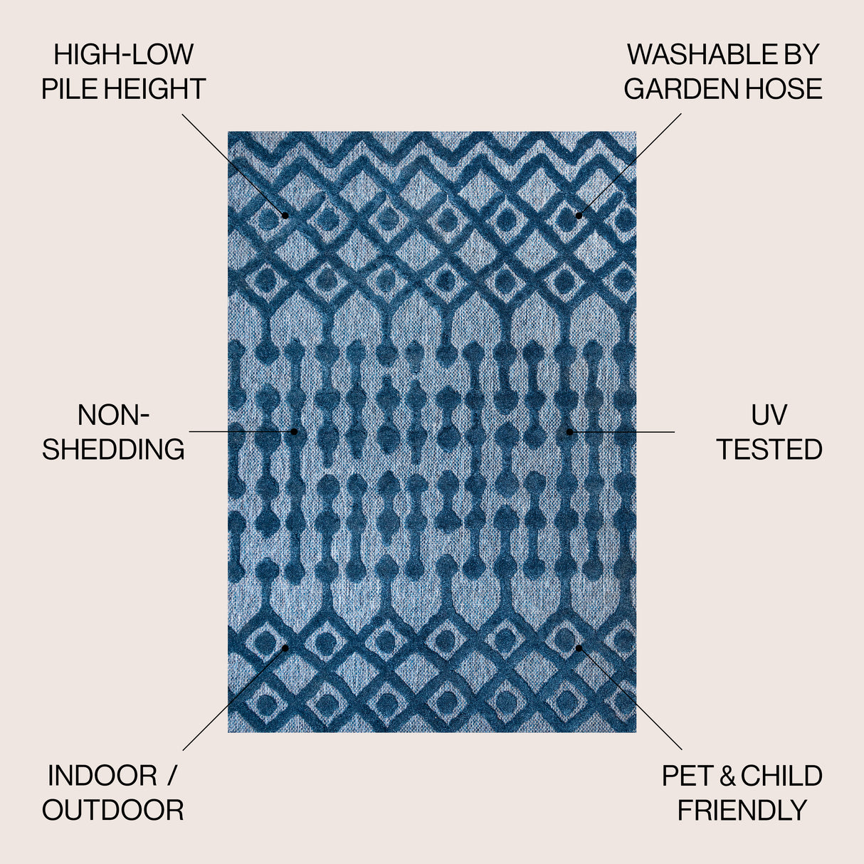 Peralta Moroccan Diamond Indoor/Outdoor Area Rug