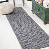 Portmany Neutral Diamond Trellis Indoor/Outdoor Runner Rug