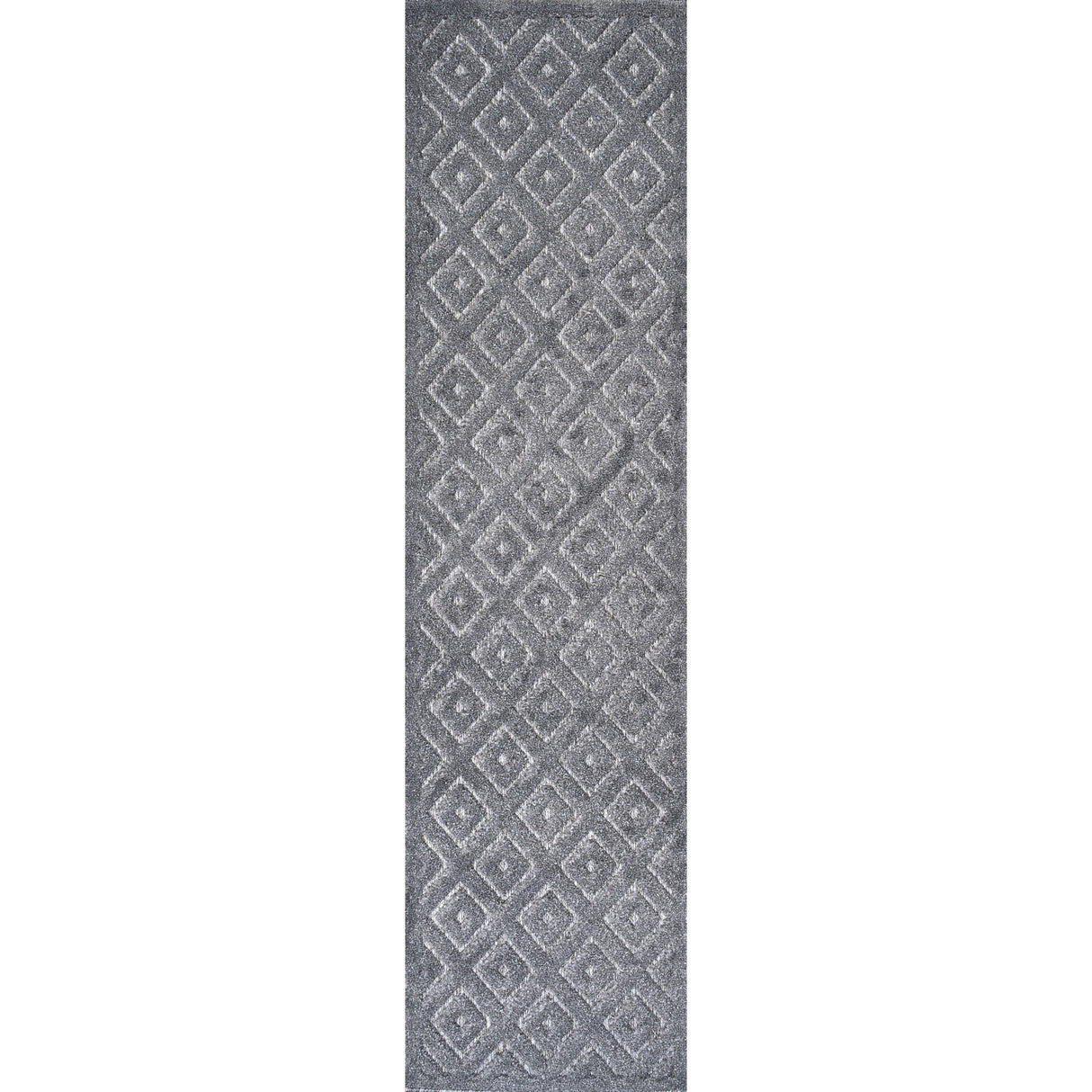 Portmany Neutral Diamond Trellis Indoor/Outdoor Runner Rug