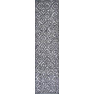 Portmany Neutral Diamond Trellis Indoor/Outdoor Runner Rug