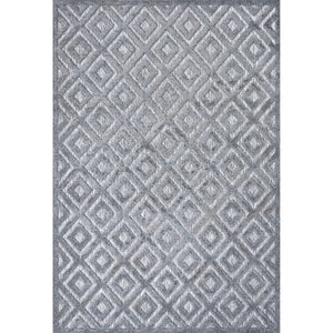 Portmany Neutral Diamond Trellis Indoor/Outdoor Area Rug