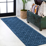 Portmany Neutral Diamond Trellis Indoor/Outdoor Runner Rug