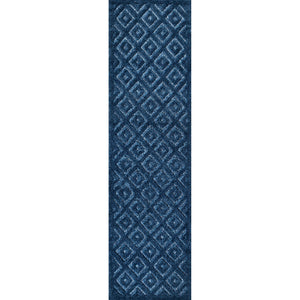 Portmany Neutral Diamond Trellis Indoor/Outdoor Runner Rug