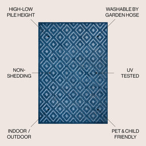 Portmany Neutral Diamond Trellis Indoor/Outdoor Area Rug