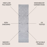 Portmany Neutral Diamond Trellis Indoor/Outdoor Runner Rug