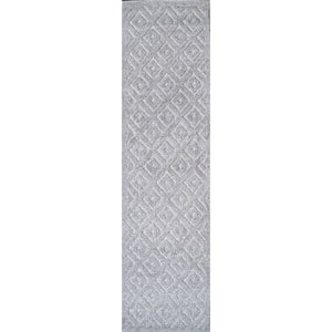 Portmany Neutral Diamond Trellis Indoor/Outdoor Runner Rug