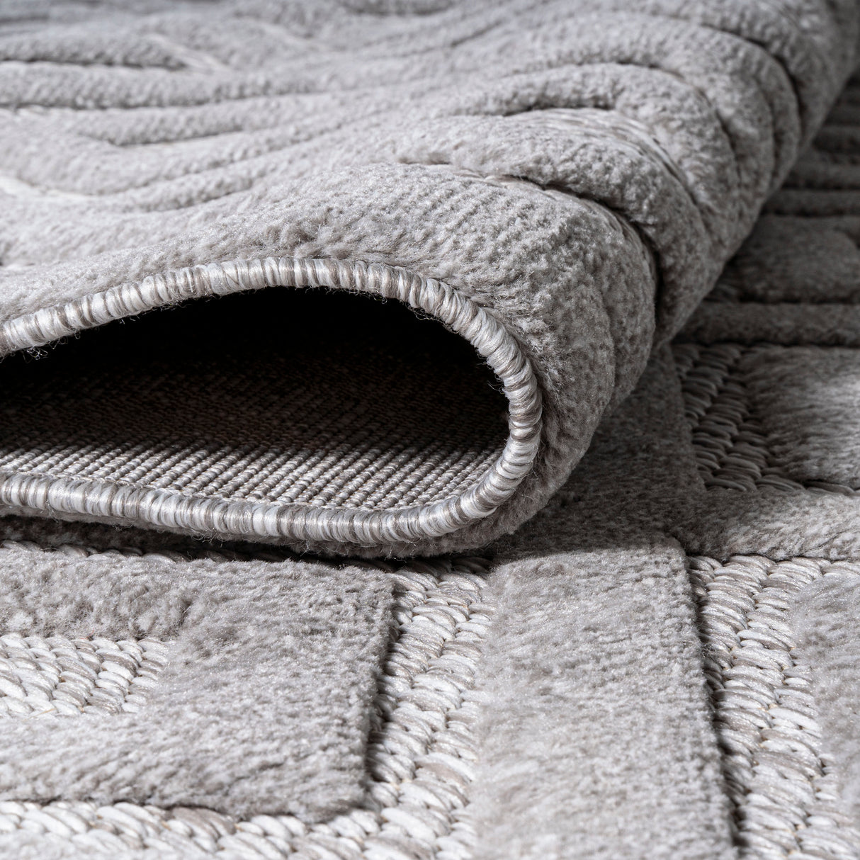 Portmany Neutral Diamond Trellis Indoor/Outdoor Runner Rug