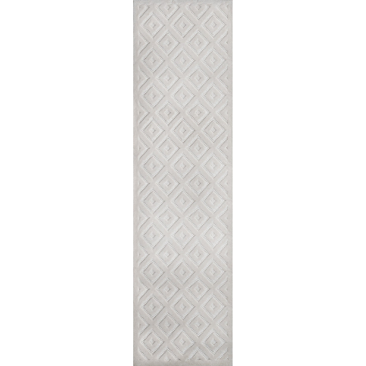 Portmany Neutral Diamond Trellis Indoor/Outdoor Runner Rug