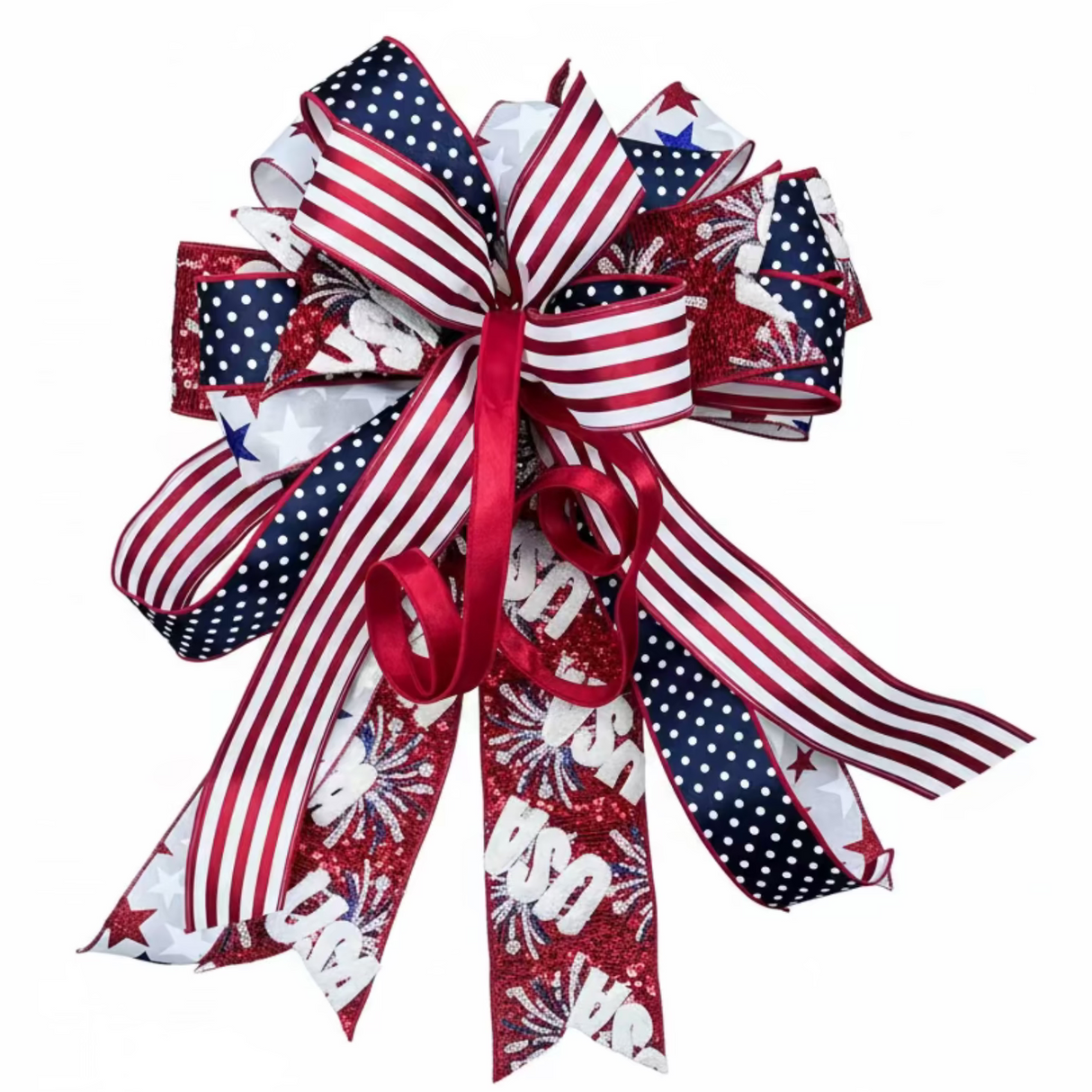 2.5" Red Royal Canvas Ribbon: Patriotic Stars (10 Yards)