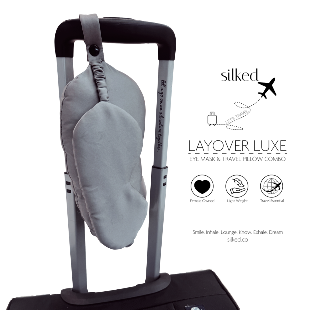 Silked Layover Luxe Eye Mask & Travel Pillow Combo