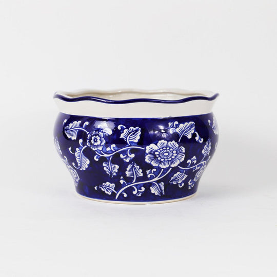 Blue and white spring garden planter set