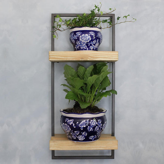 Blue and white spring garden planter set