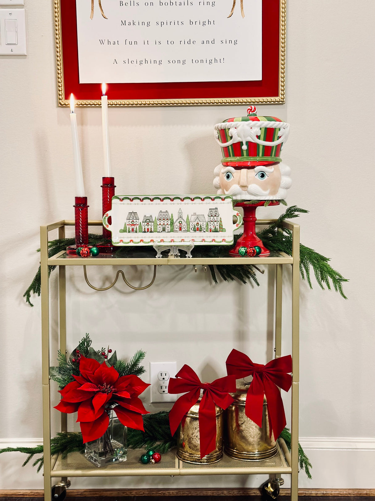 RED GREEN NUTCRACKER COOKIE JAR