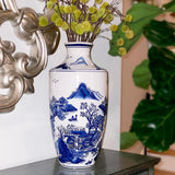 Blue garden mountain landscape vase