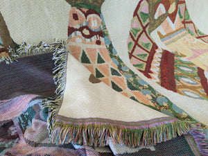DaDa Bedding Elegant Tapestry Throw Blanket, Dancing Women African Dreams - 50” x 60” (7173)