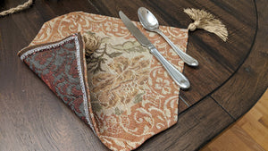 DaDa Bedding Set of 4-Pieces Nature Garden Floral Roses Tapestry Table Dining Cloth Runner Set - 13" x 17" (10072)
