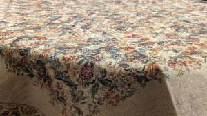 DaDa Bedding Wildflower Wonderland Floral Golden Beige Tan Square Dining Table Cloth (3100)