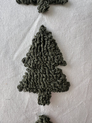 Tufted Christmas Tree Pillow Cover