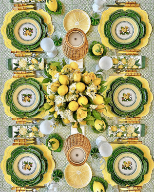 HALO YELLOW ROUND FAUX LEATHER PLACEMAT (Set Of 4)