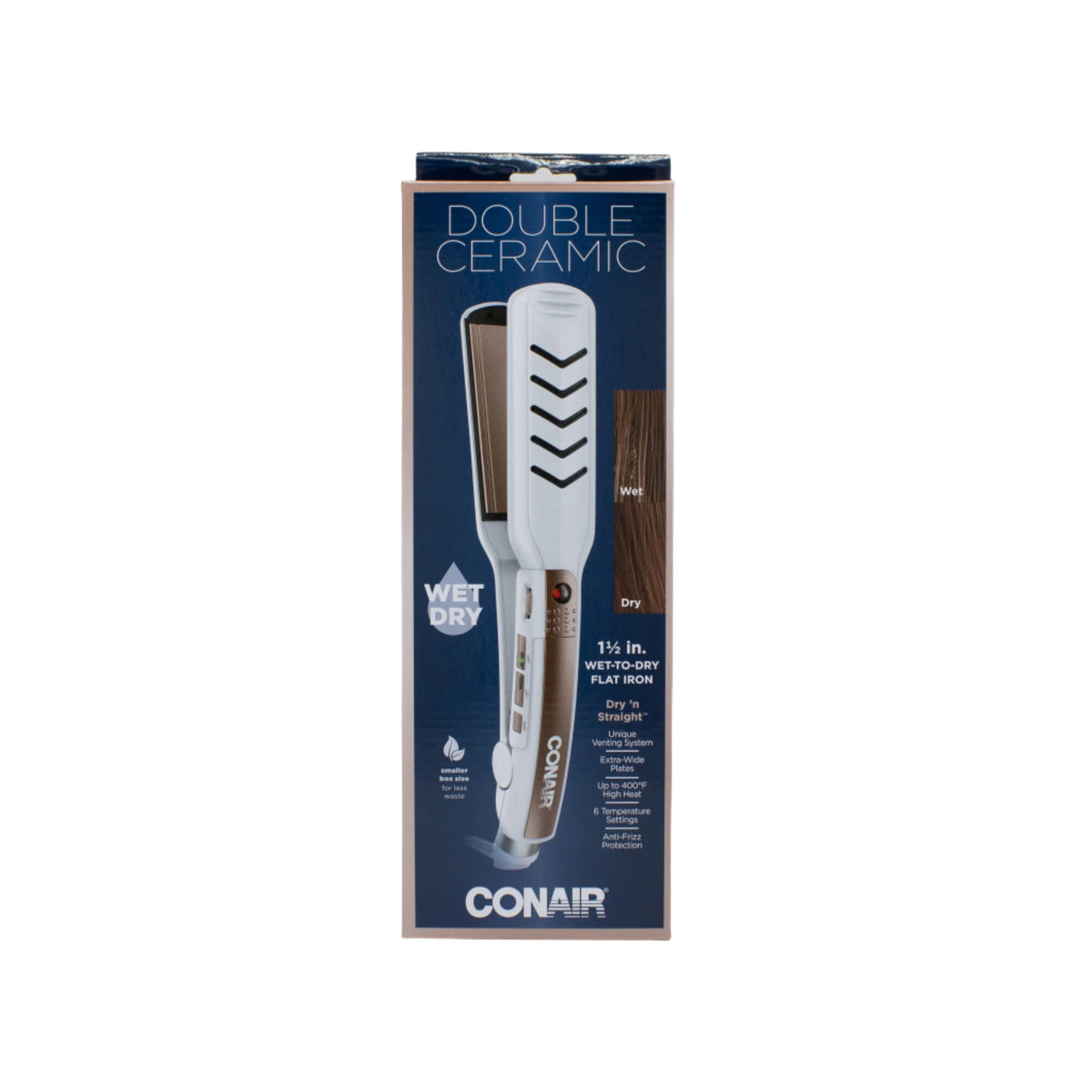Conair Double Ceramic Wet to Dry Flat Iron 1.5 Inch