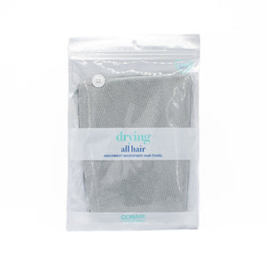 Conair-All-Hair-Absorbent-Microfiber-Towel-Grey-New-Hair-Dryer-Accessories