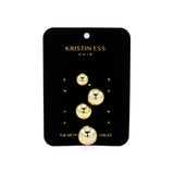 Kristin Ess The Metallic Pony Baubles Hair Elastics 2 pack Gold - New