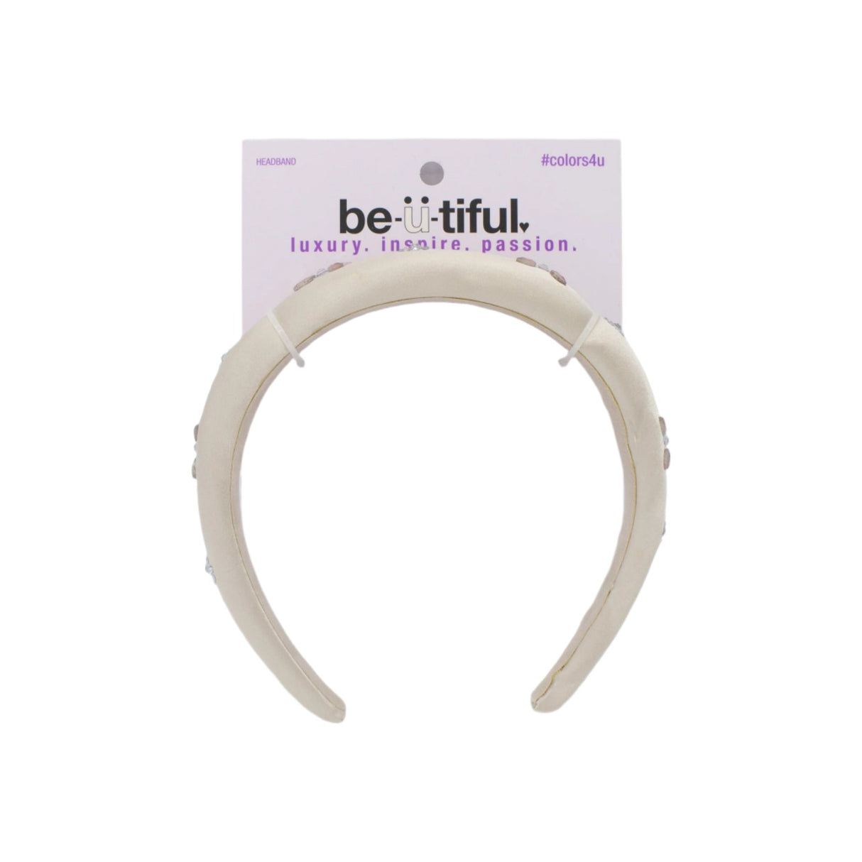 Scunci Gold Headband with Pink & Silver Jewels - New