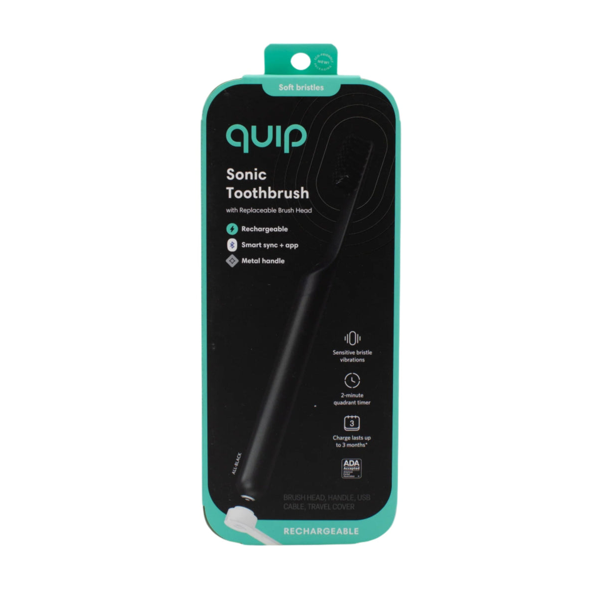 quip Smart Rechargeable Sonic Toothbrush in Black – Tuesday Morning