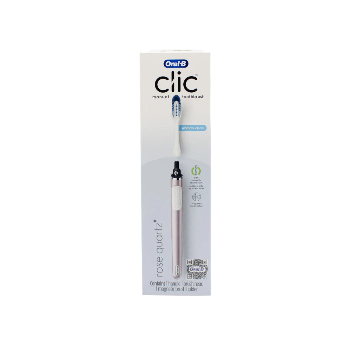 Oral-B Clic Manual Toothbrush with Replaceable Brush Head Rose Quartz