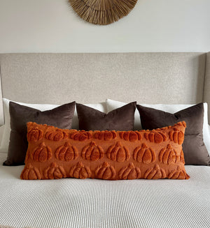 Oversized-Burnt-Orange-Pumpkin-Lumbar-Pillow-Cover-14x36”-Throw-Pillow-Covers