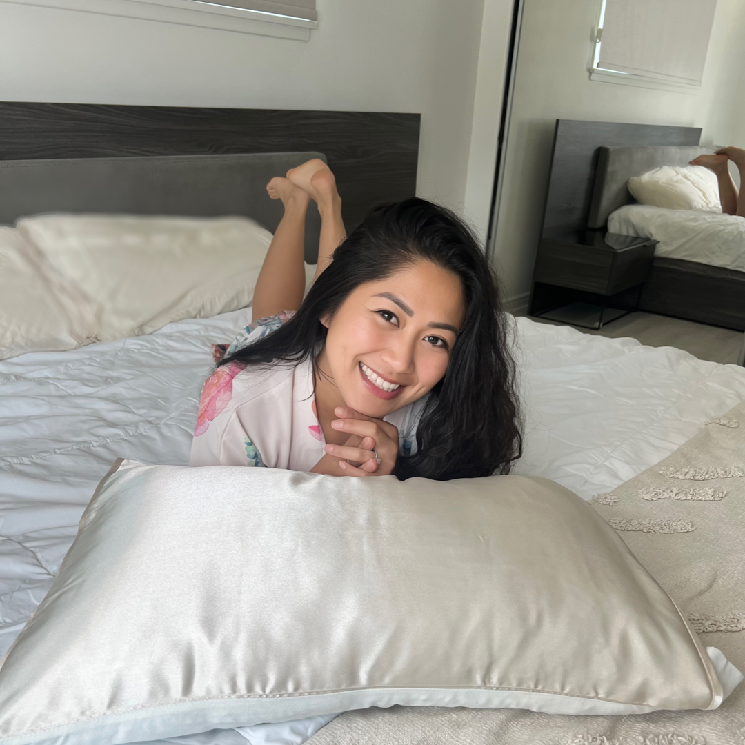 Golden Tan Satin Pillow Sleeve