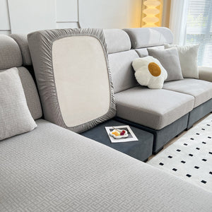 Vedic Chant Jacquard Fleece Fabric Stretch Cushion Cover, Non-Slip Furniture Protector for Kids, Chaise Lounge Cushion Covers