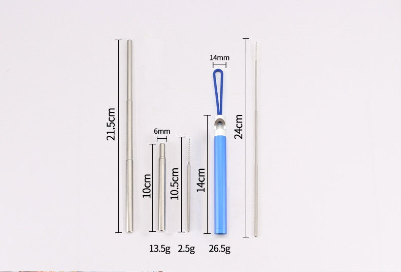 3-Pack Stainless Steel Straws with Bottle Opener