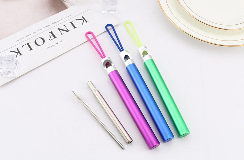 3-Pack Stainless Steel Straws with Bottle Opener