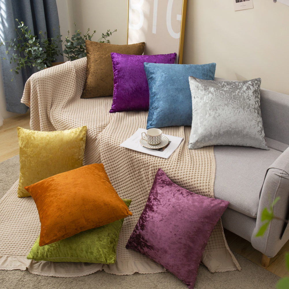 Set of 2  Velvet Home Decoration Throw Pillows (With 450g Inserts) size 18"x18"
