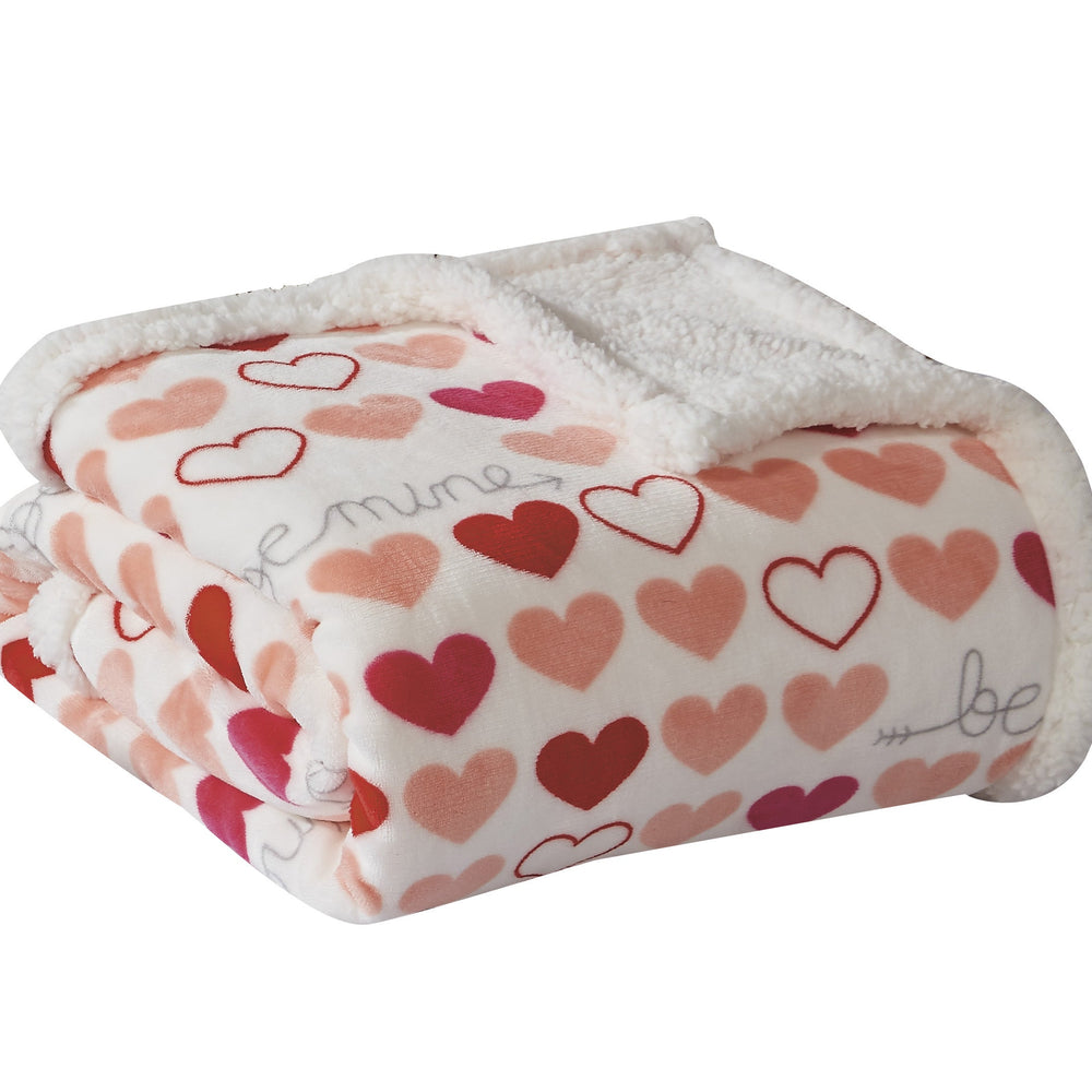 Decor&More Amor Eterno Be Mine Love Collection Valentine's Day Heart Ultra Plush Throw Blanket (50" x 60") -