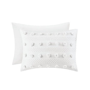 King/Cal King 3-Piece Ivory Pompom Microfiber Comforter Set