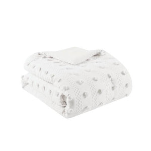 King/Cal King 3-Piece Ivory Pompom Microfiber Comforter Set