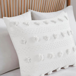 Twin/Twin XL 2-Piece Ivory Pompom Microfiber Comforter Set