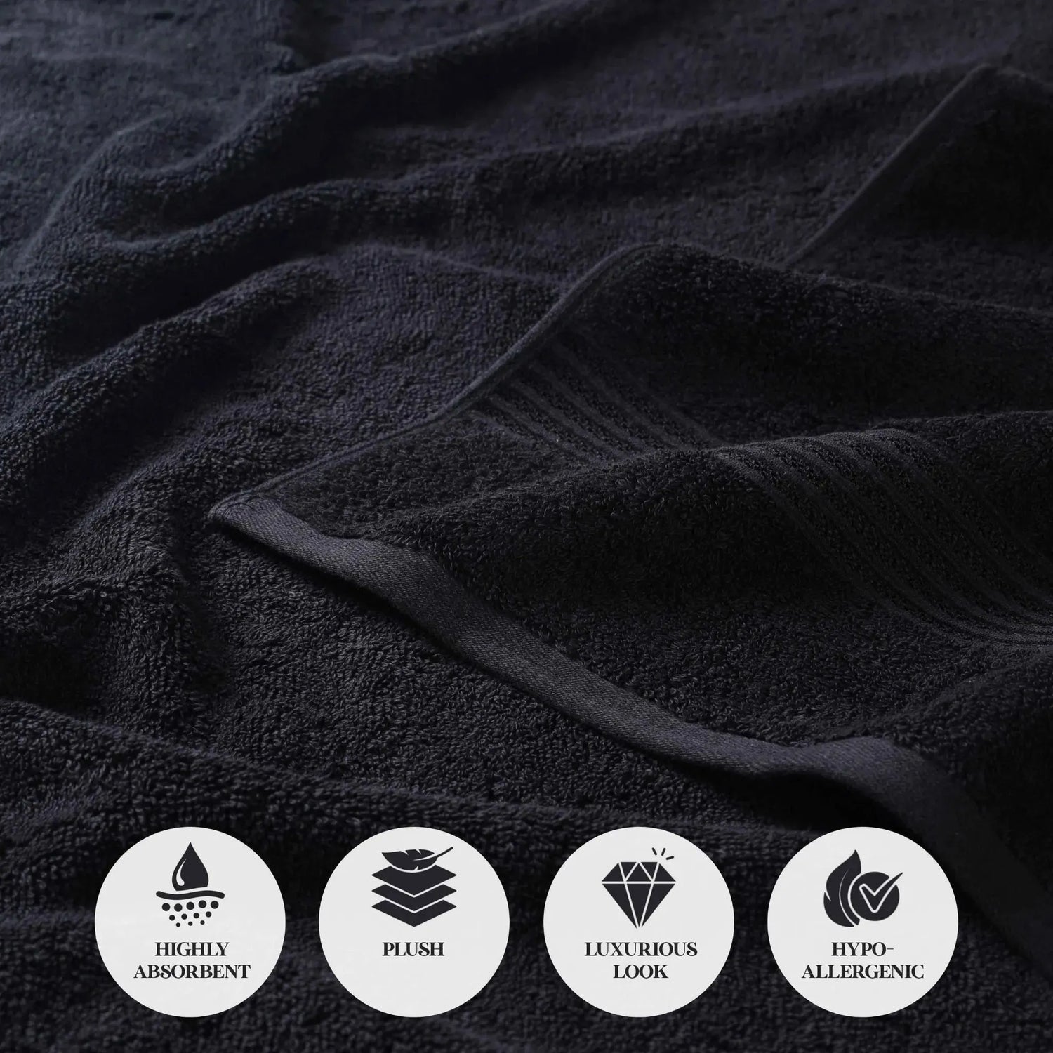 Egyptian Cotton Plush Absorbent Luxury Bath Towel Set of 4 - Egyptian Cotton Bath Towel by Superior Brand