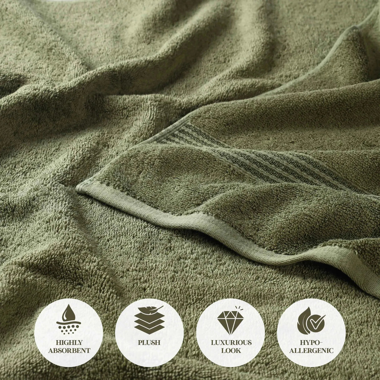 Heritage Egyptian Cotton Plush Heavyweight 8 Piece Towel Set - Egyptian Cotton Towel Set by Superior Brand