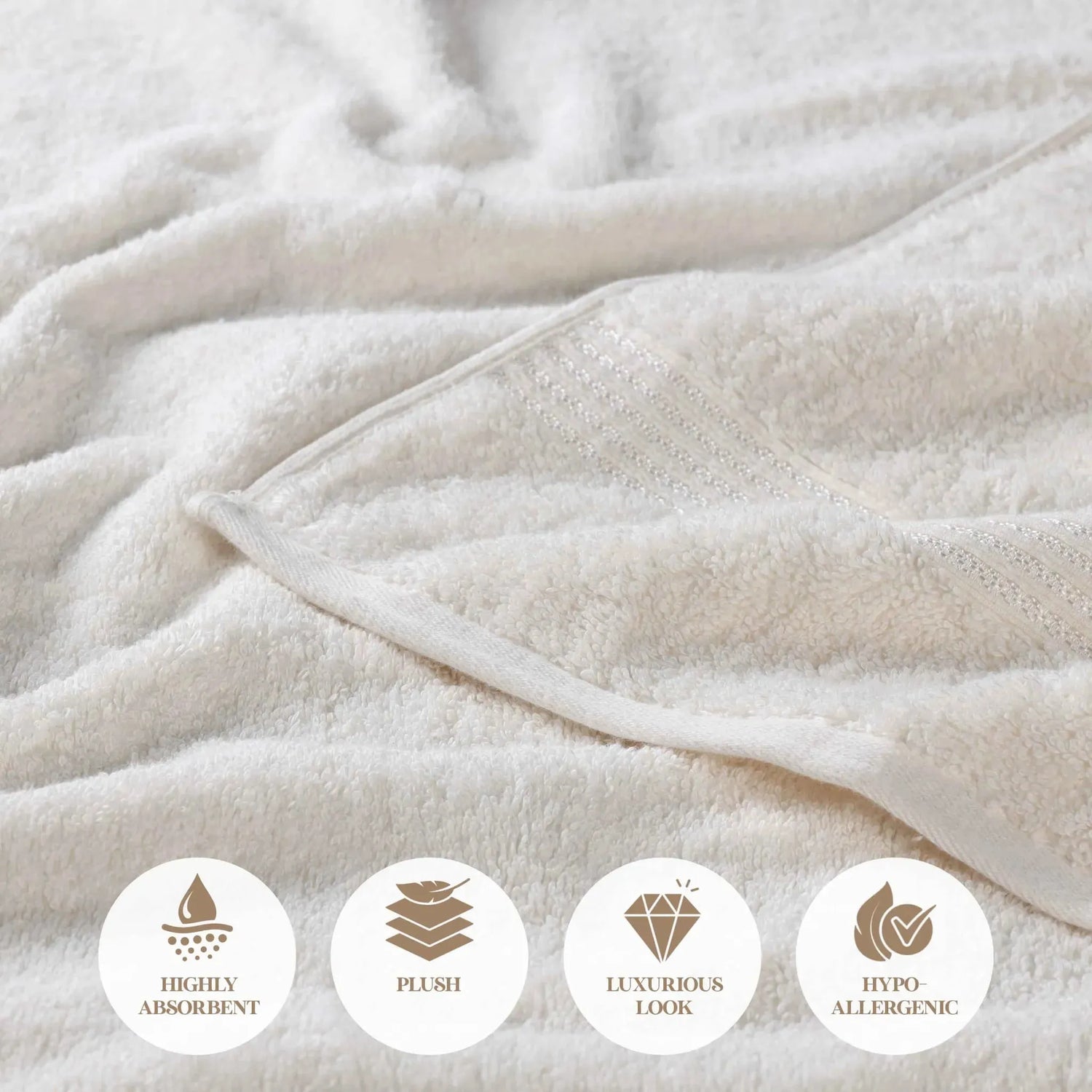 Egyptian Cotton Plush Absorbent Luxury Bath Towel Set of 4 - Egyptian Cotton Bath Towel by Superior Brand
